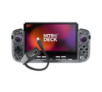 CRKD Nitro Deck+ con adattatore HDMI, controller portatile Pro per Nintendo Switch e modello OLED, dock per TV, sidekicks programmabili e pulsanti posteriori, sistema True Collection (Clear White