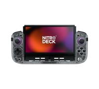 CRKD Nitro Deck+ - Controller portatile Pro per Nintendo Switch e modello OLED, agganciabile per TV, sidekicks programmabili e pulsanti posteriori, sistema True Collection (Clear White Edition)