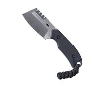CRKT Razel Compact Fixed Blade Knife: Everyday Carry Plain Edge, D2 Blade Steel with Veff Flat Top Serrations, G10 Handle w/Pocket Carry Sheath 4036,Black