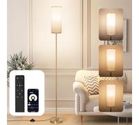 CRLL Lampada da Terra Salotto: Lampada da Lettura LED con APP e Telecomando& Interruttore a Pedale, Lampadina 12W, 3 Temperature di Colore, Design Vintage per Soggiorno,Camera da Letto,Ufficio (Oro)