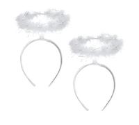 CRLLDPM 2 Pezzi Aureola Dell'angelo Bianco,Aureola Dell'angelo di Alice,Accessori di Halloween,l'accessorio Perfetto per Donne,Uomini e Bambini per Completare un Costume da Angelo,moda da festa