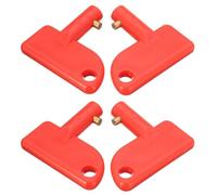CRLLDPM 4 Pezzi Interruttore Batteria per Auto, Universale Chiave Interruttore Batteria, Chiave di Ricambio Stacca Batteria, Chiavi di Isolamento Batteria, Isolatore Tagliate Batteria (Rosso)