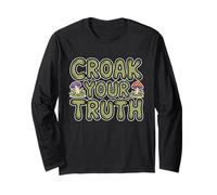 Croak Your Truth Whimsical Cute Mushroom Cottagecore Toad Maglia a Manica