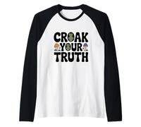 Croak Your Truth Whimsical Cute Toad & Mushroom Maglia con Maniche Raglan