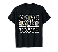 Croak Your Truth Whimsical Cute Toad & Mushroom Maglietta
