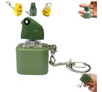 Croaking Frog Keychain, Frogs Croaking Fidget Toy, Fun Rechargeable Keychain with Colorful Lights, Quacking Duck Novelty Sound Gadget (Frog)