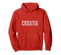 Croatia National Vintage Color Red Felpa con Cappuccio