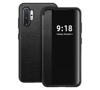 Croazhi Custodia per Samsung Galaxy Note 10 Plus Cover Clear View Flip Case a patta 360 Full Body Leather Protector Cover Antigraffio Folio Cover per Samsung Galaxy Note 10 Plus 5G (nero)