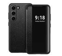 Croazhi Custodia per Samsung Galaxy S23 Plus Coque, Clear View Flip Case a patta 360 Full Body Leather Protector Cover Antigraffio Folio Cover per Samsung Galaxy S23 Plus 5G (nero)