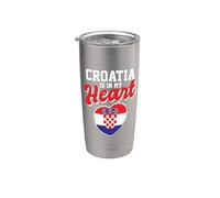 Croazia è nel mio cuore Viaggio di vacanza per viaggiatori croati orgoglioso Bicchiere termico in acciaio inox doppia parete