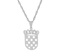 Croazia Mappa Collana Repubblica Hollow Design Semplice Unisex Hip Hop Personalità Retro Ciondolo Gioielli, Catena Clavicola Geometrica, Oggetti Potere Mappa Magica Collana Totem Matrimonio Cultura