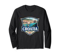 Croazia, viaggio, vendemmia, illustrazione, disegno Maglia a Manica