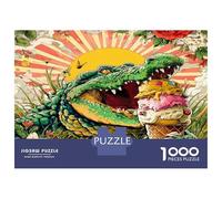Croc Ice Cream Sun 1000 Pezzi Puzzle Classico Whimsical Wildlife Fun Bundle Puzzle Cartone Robusto - DIY Divertimento Famiglia, Bella Decorazione, Regalo Compleanno Perfetto Per Bambini 52x38cm/1000pc