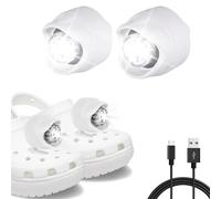 Croc Lights - 2 fari per scarpe Croc con impermeabilità IPX5 e 3 modalità di illuminazione, luci per scarpe a coccodrillo, per camminare, andare in bicicletta, adulti e bambini, 1 PACK 2PCS, Acrilico