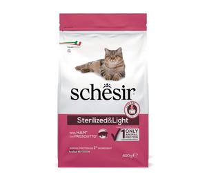 Croccantini per gatto Schesir Sterilized & Light con prosciutto 400 g