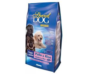 Crocchette con pollo e Riso Special Dog Monge 15kg Puppy & Junior croccantini