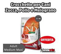 Farmina N&D Grain Free Pumpkin Adult Medium/Maxi Pollo e Melograno: 2,5 kg