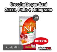 Farmina N&D Cane, Zucca In Vari Gusti 2,5kg - Adult Mini, Pollo Zucca e Melogran