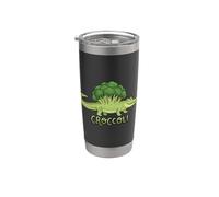 Croccoli Funny Food Pun Crocodile Broccoli Veggie Bicchiere termico in acciaio inox doppia parete