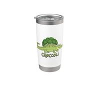 Croccoli Funny Food Pun Crocodile Broccoli Veggie Bicchiere termico in acciaio inox doppia parete