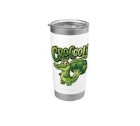 Croccoli Funny Food Pun Crocodile Broccoli Veggie Bicchiere termico in acciaio inox doppia parete