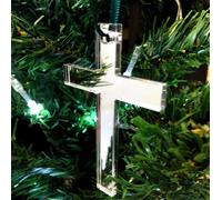 Croce a Forma Di Decorazioni Albero Natale - Confezione 4 x 14cm - Vari Colori