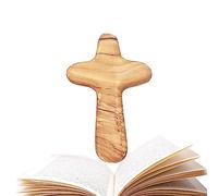 Croce a mano - Croce in legno di ulivo - Croce di morte - Gesù croce - Amulatore a mano | 10 x 6 x 1,7 cm fatta a mano - Dimensione palma da uomo