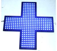 CROCE A TECNOLOGIA LED BLU PER PARAFARMACIA USO INTERNO VETRINA 60 X 60 CM