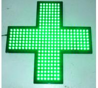 CROCE A TECNOLOGIA LED VERDE PER PARAFARMACIA USO INTERNO VETRINA 48 X 48 CM