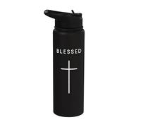 Croce benedetta - Gesù religioso cristiano minimalista Stainless Steel Insulated Water Bottle