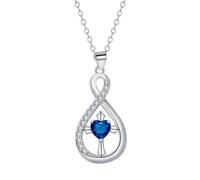 Croce Birthstone con cuore CZ Ciondolo per custodi gioielli commemorativi regalo per donna