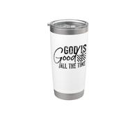 Croce carina con scritta in lingua inglese "God Is Good All The Time" Bicchiere termico in acciaio inox doppia parete