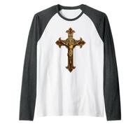 Croce cattolica - Crocifisso di San Benedetto Maglia con Maniche Raglan