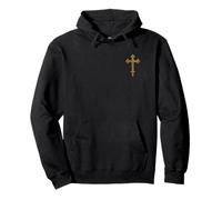 Croce cattolica Romana. Emblema Stile Tascabile (Senza Tasca Reale) Felpa con Cappuccio