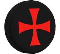 Croce Cavalieri Templari Copri Ruota di Scorta Impermeabile Ruota di Scorta Coperture della Antipolvere Coperchio Ruota di Scorta Universale per SUV Truck Veicoli 16inch