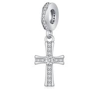 Croce Charms per Bracciali 925 Argento Sterling Croce Ciondolo Charm Bead Compatibili con Pandora e Bracciale e Collane Europeo, Regali per da Donna Mamma