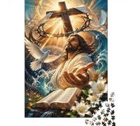 Croce Colomba Giglio Puzzle, 1000 Pezzi Gioco Indoor Adulto | 52x38cm Cartone, Esercizio Mentale, Vestibilità Precisa, Amanti Di Puzzle, Riduzione Dello Stress