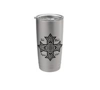 CROCE COPTICA CHIESA ORTODOSSA SIMBOLO CRISTIANO ORIENTALE Bicchiere termico in acciaio inox doppia parete