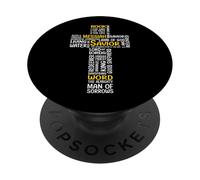 Croce cristiana con nomi di Gesù PopSockets PopGrip Adesivo