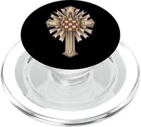 Croce cristiana croata con stemma e spada PopSockets PopGrip per MagSafe