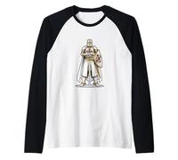 Croce Crociata Cavaliere Templare Cattolico Maglia con Maniche Raglan