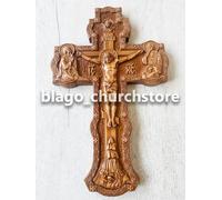 Croce da altare ortodossa chiesa crocifisso cristiano in legno Gesù Cristo 19...