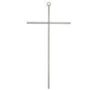 Croce da parete, design elegante e minimalista, finitura a specchio metallizzata in tonalità oro o argento, decorazione per la casa cristiana, ottimo regalo per battesimo, prima comunione e cresima