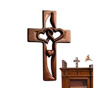Croce da parete per matrimonio, intagliata a mano, in legno, per coppie, sposi, amici, famiglia, matrimonio, San, casa, appartamento, ingresso, camera da, studio