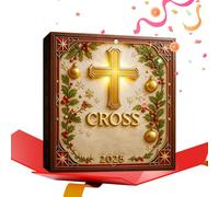 Croce Decorazione Albero Avvento 2025 | Decorazione Natalizia Cristiana In Acrilico 2D - 20 Giorni Calendario Conto Alla Rovescia Religioso,Per Albero Auto Parete Finestra