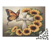 Croce della fede girasole Puzzle 1000 Pezzi Adulti In Resistente E Durevole, Un Puzzles Per Gioco Educativo Per La Sgonfiatina, Ideale Per Vacanza Relax, 52x38cm/1000pcs