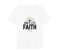 Croce devozionale Religiosa Uomo di Fede Uomo Maglietta, Donna Plus-Size, Bianco, 5X