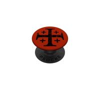 Croce di Gerusalemme Cavalieri Templari Nero Distressed PopSockets PopGrip Adesivo