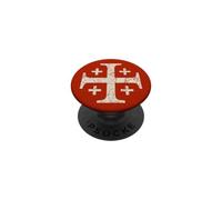 Croce di Gerusalemme dei Cavalieri Templari, bianco anticato PopSockets PopGrip Adesivo