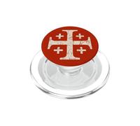 Croce di Gerusalemme dei Cavalieri Templari, bianco anticato PopSockets PopGrip per MagSafe